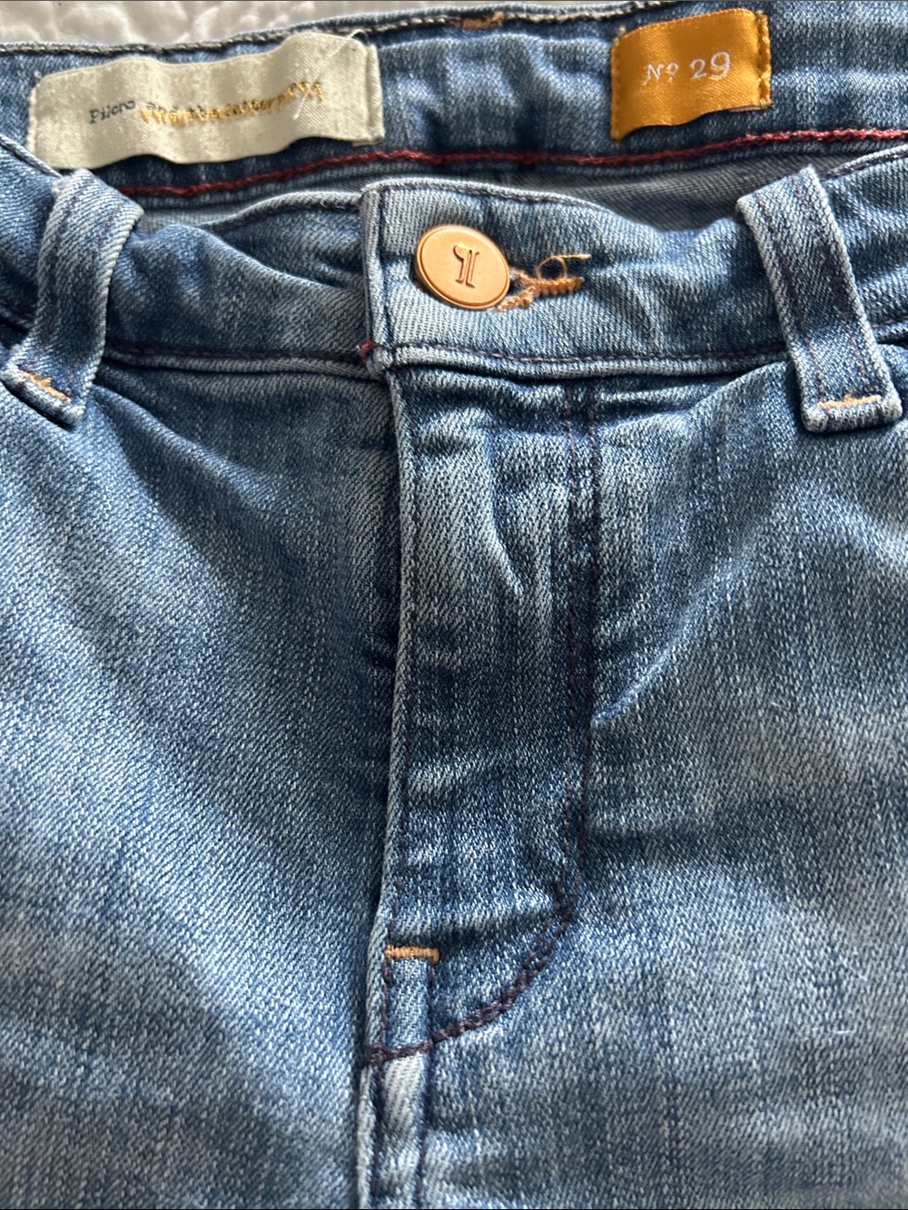 Anthropologie Pilcro the Letterpress  Blue Denim High-Rise Shorts Size 29 - Picture 2 of 11